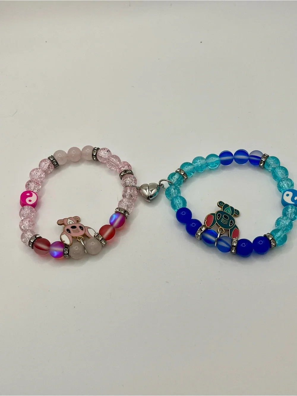 Cute Blue Stitch-Style Kids Necklace and Bracelet Set